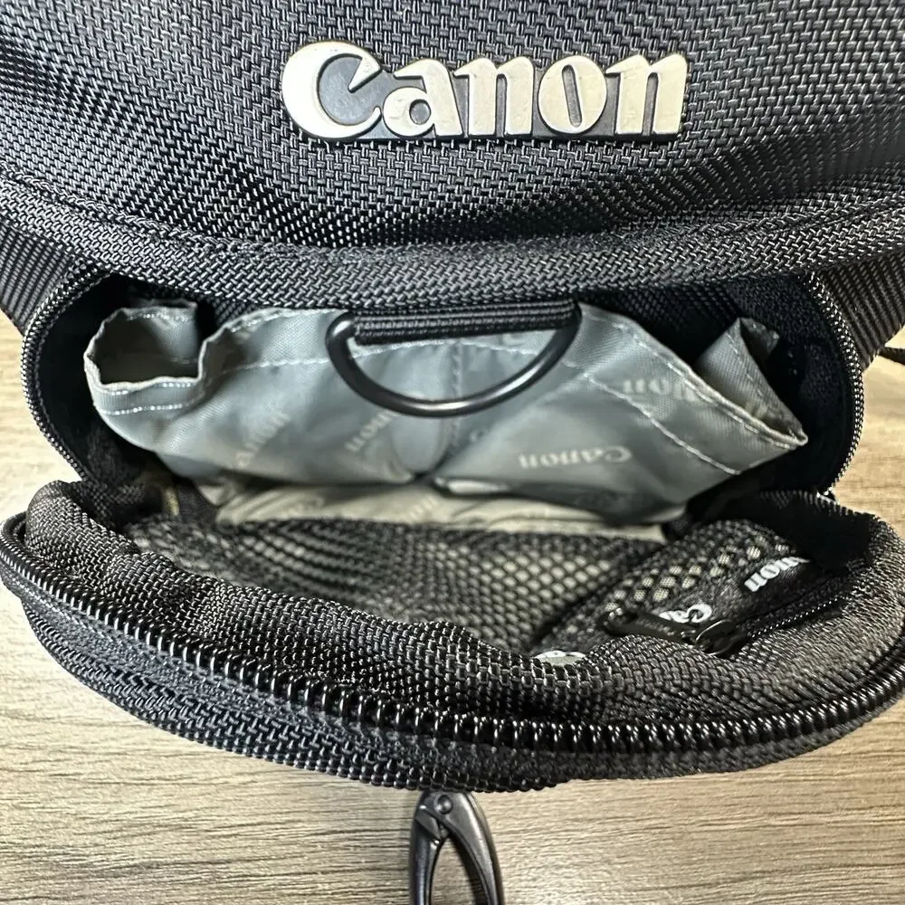 Canon Camera Bag Padded SLR Multi Strap Black & Green Carry Tote Shoulder Case